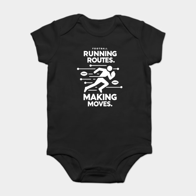Running Routes Making Moves Baby Bodysuit by Frank Ring
